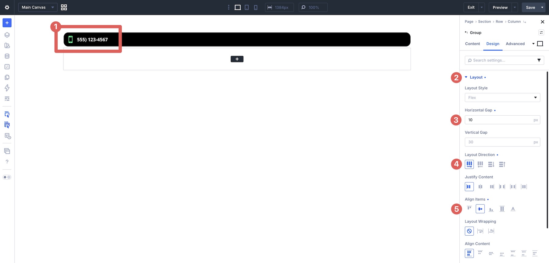 icon group flex settings