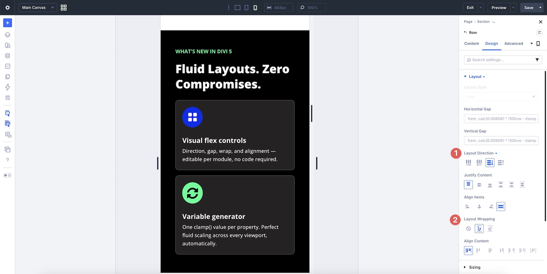 mobile flexbox settings
