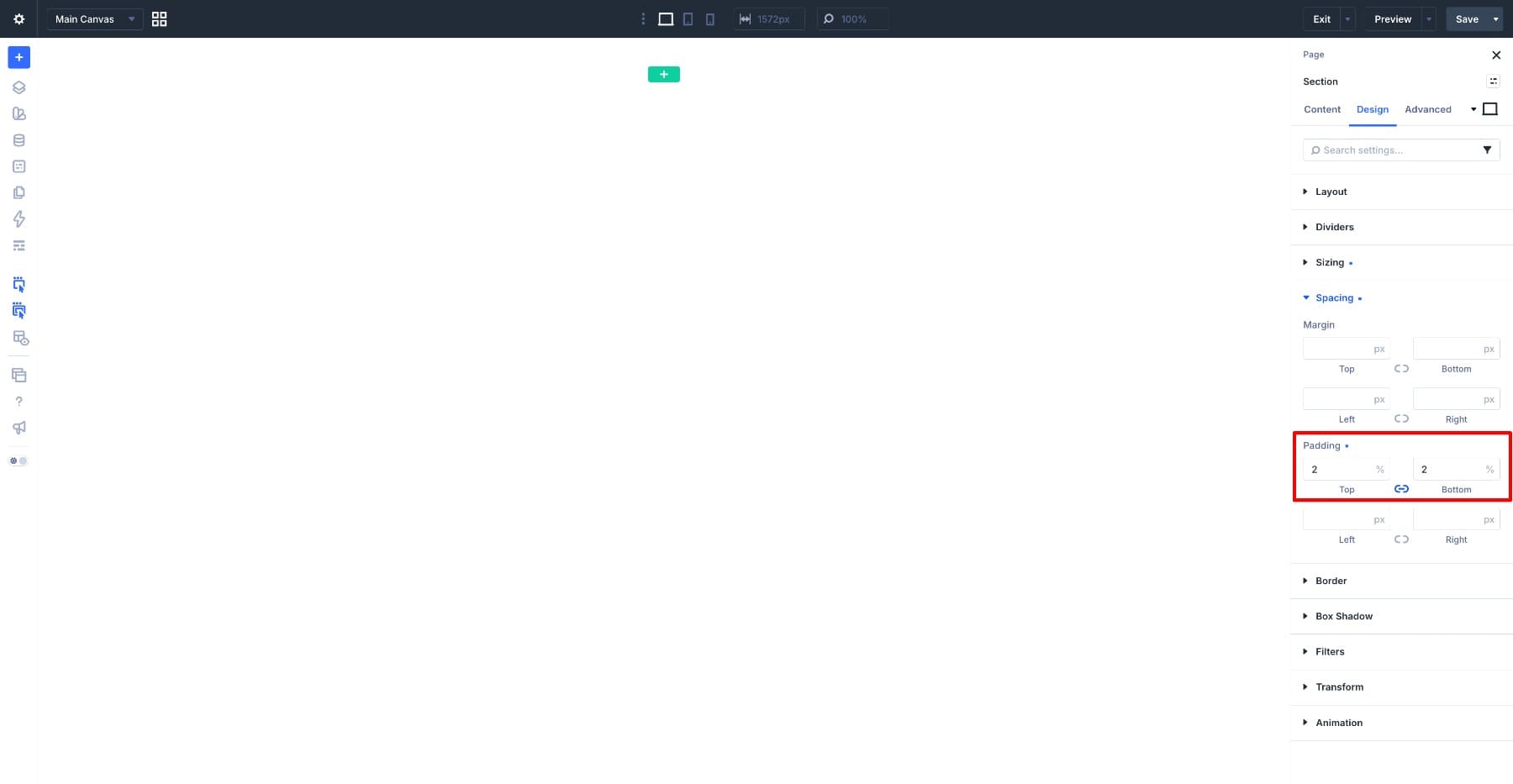 Adjusting the section padding for the vertical text header