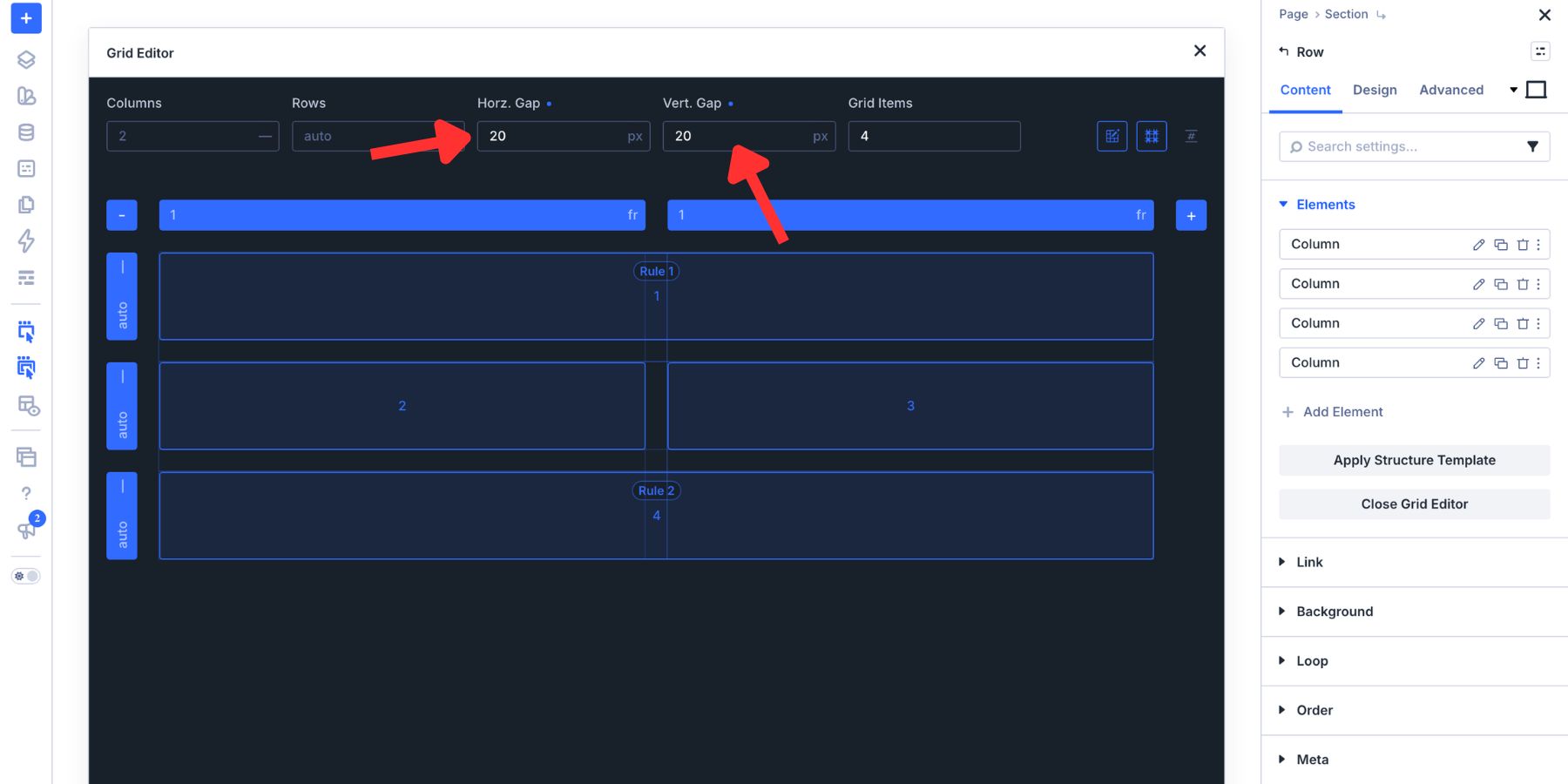 Adding 20px gaps to the Z-Pattern Split