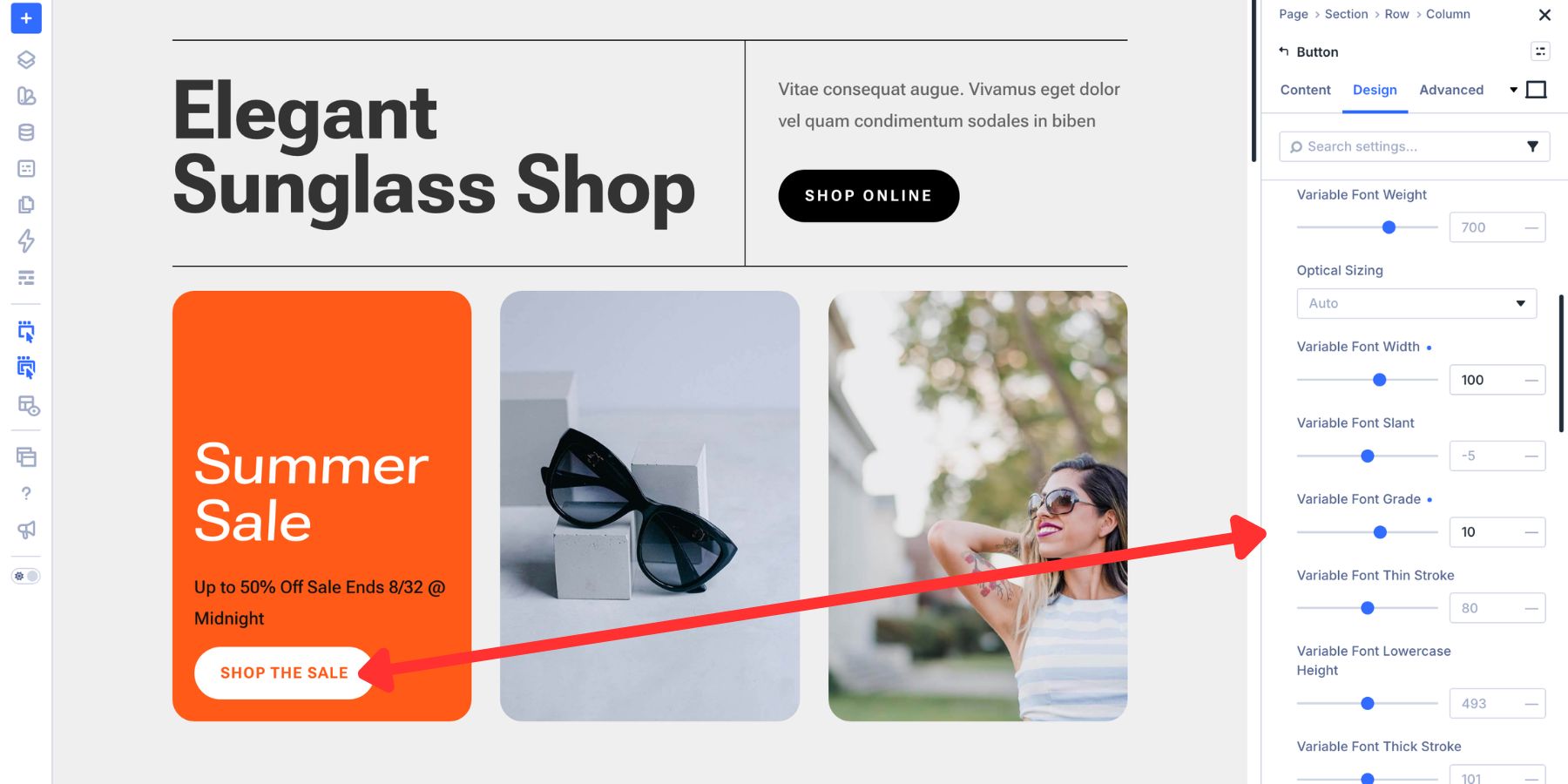 Applying font grade to a primary button