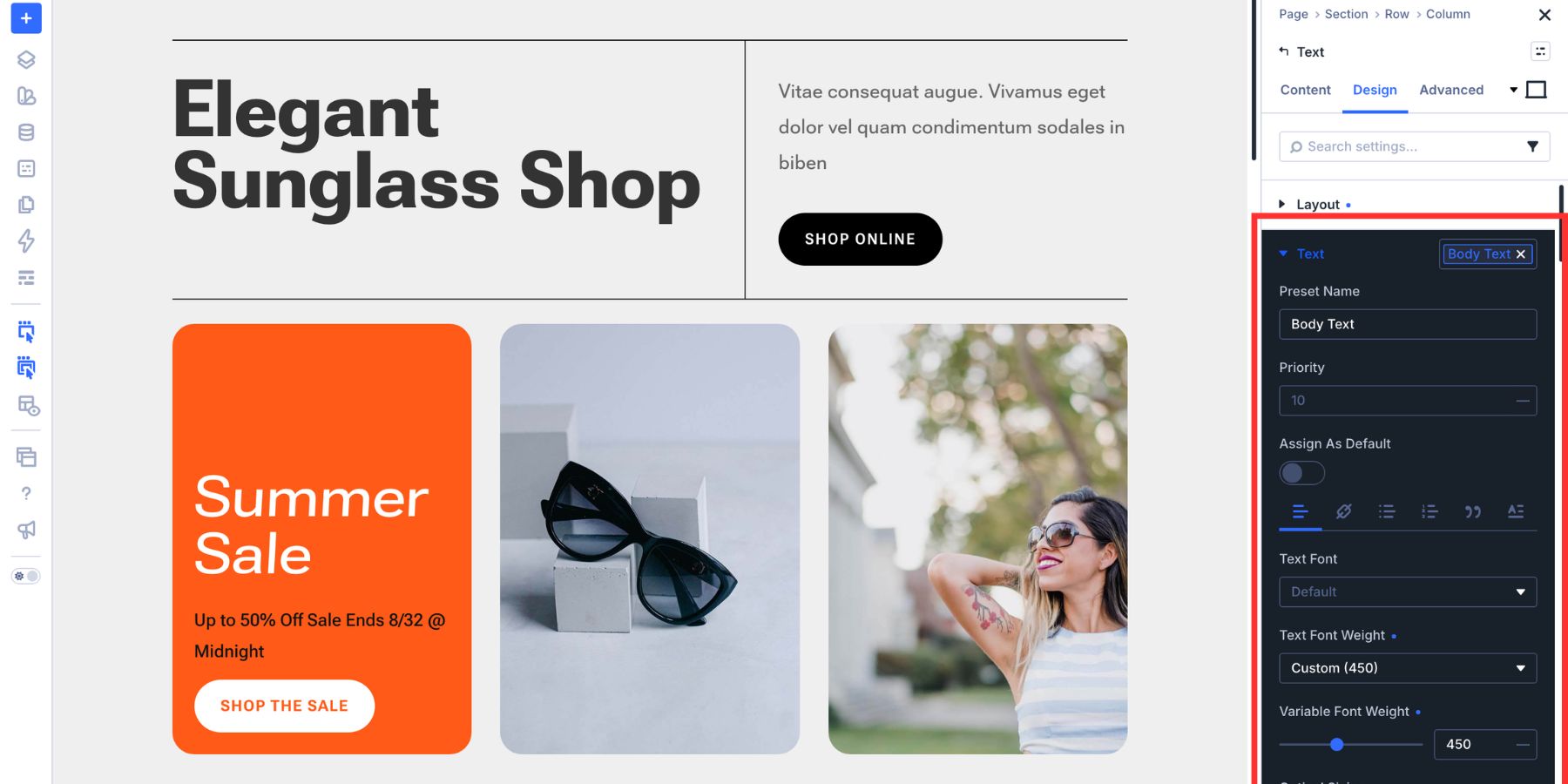 Creating an Option Group Preset from existing typography styles