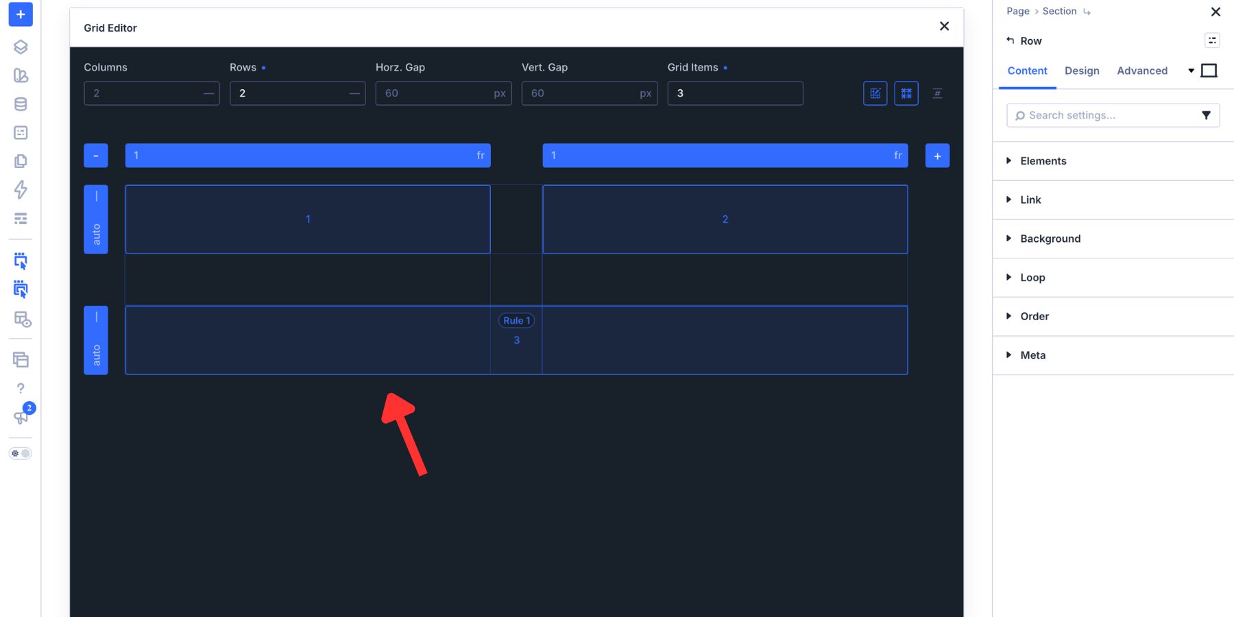 Making the third Grid Item span two Columns