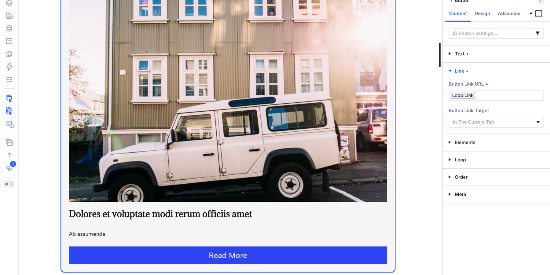Divi 5 Loop card displaying dynamic post content