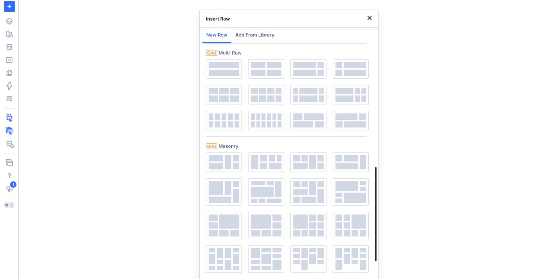 Prebuilt Grid Templates available in Divi 5