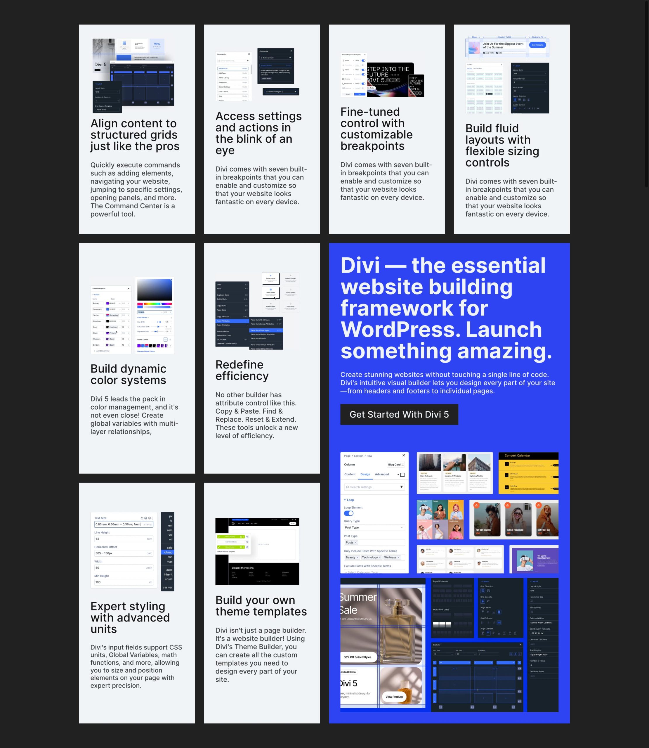 Finished Weighted Corner layout in Divi 5