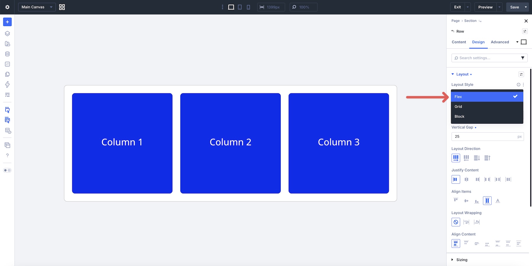 Flex Layout Style in Divi 5