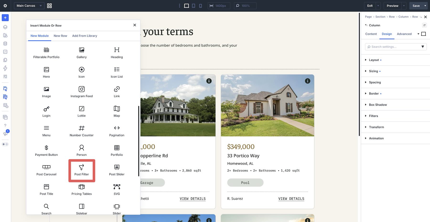 add the post filter module