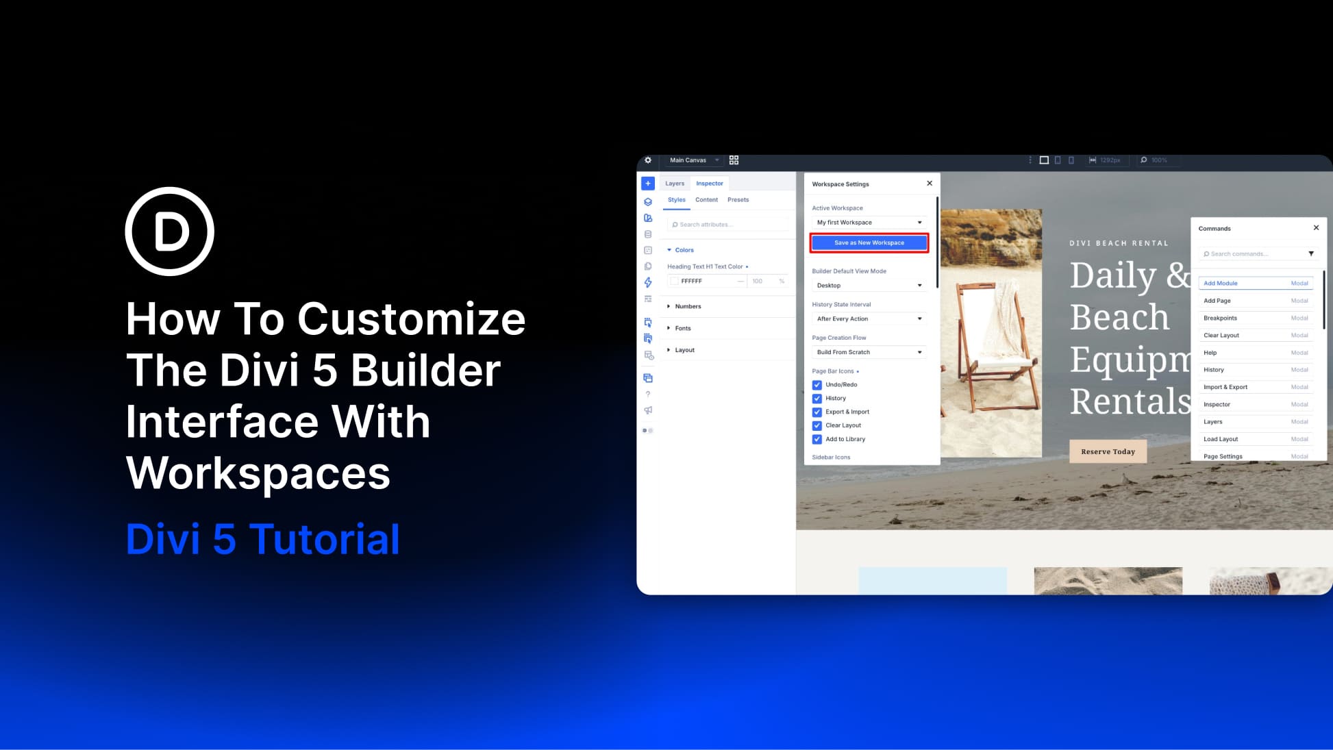 How To Customize The Divi 5 Builder Interface With Workspaces