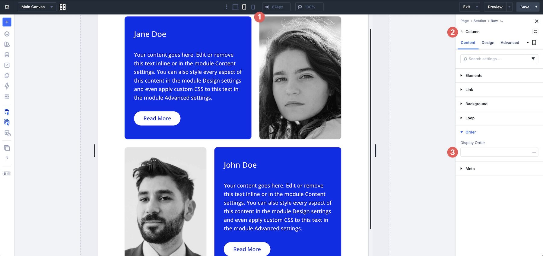 Display Order in Divi 5