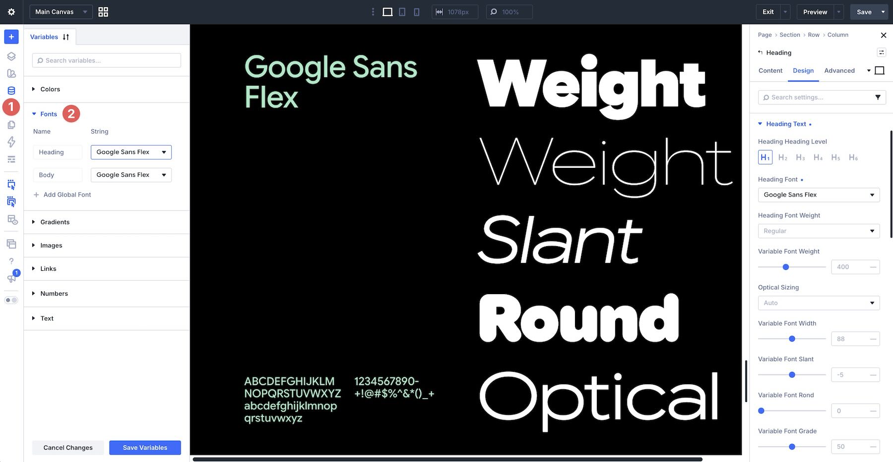 Font Variables in the Divi 5 Variable Manager