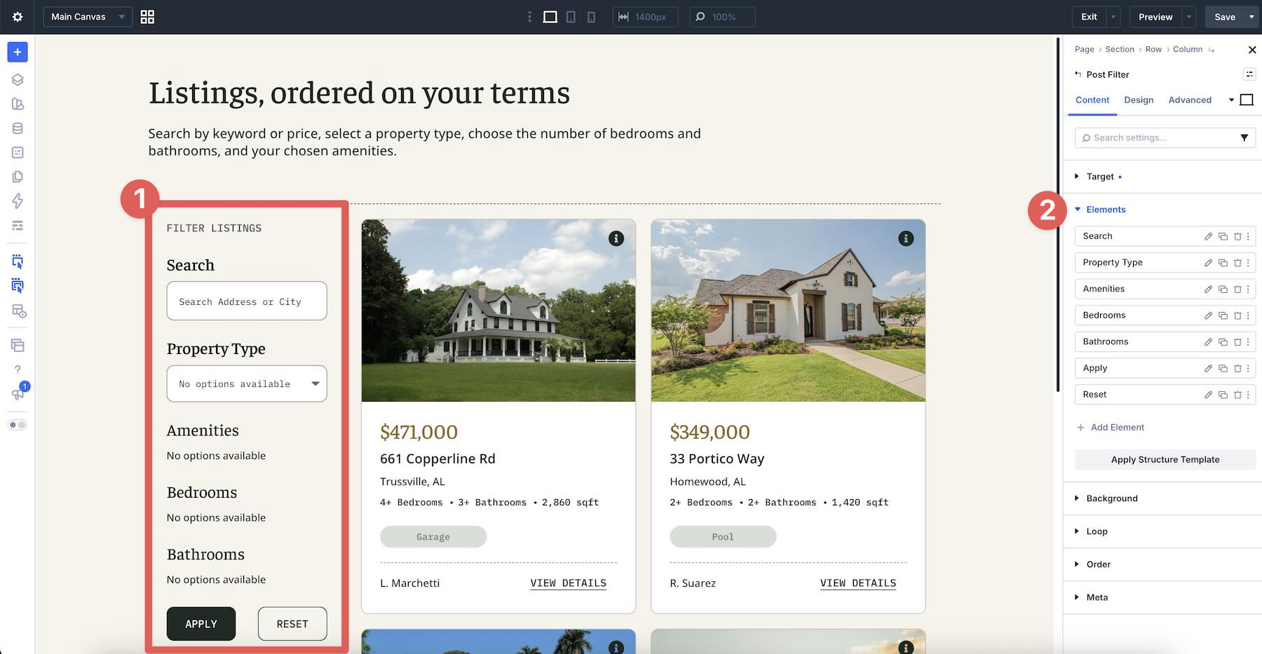 post filter module in Divi 5