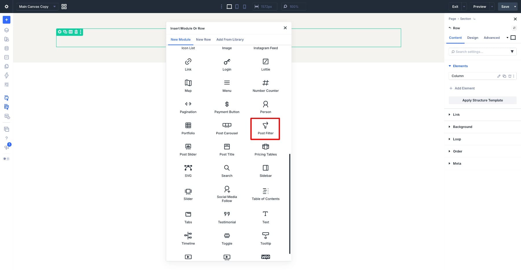Post Filter Module in Divi 5