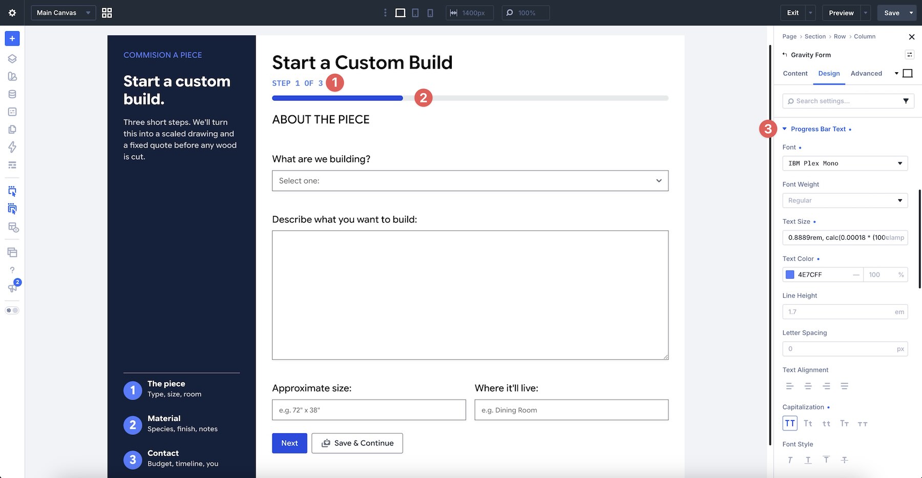 Style a multi-page form progress bar