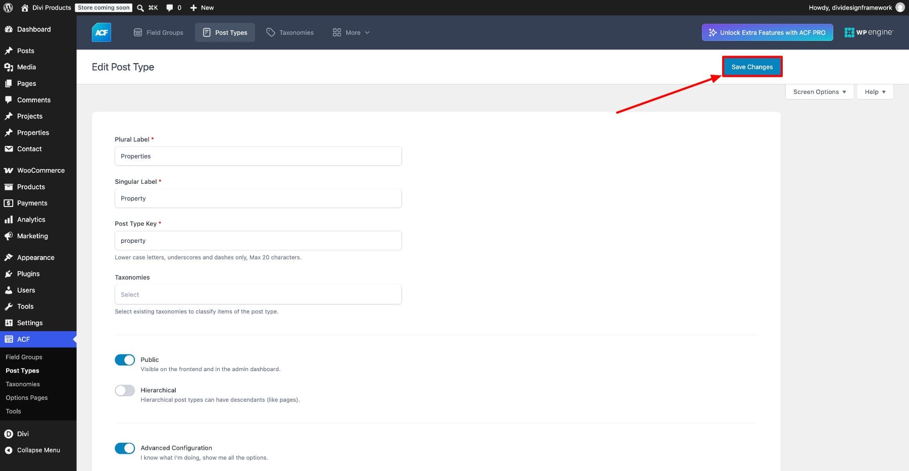 Configure the Properties post type