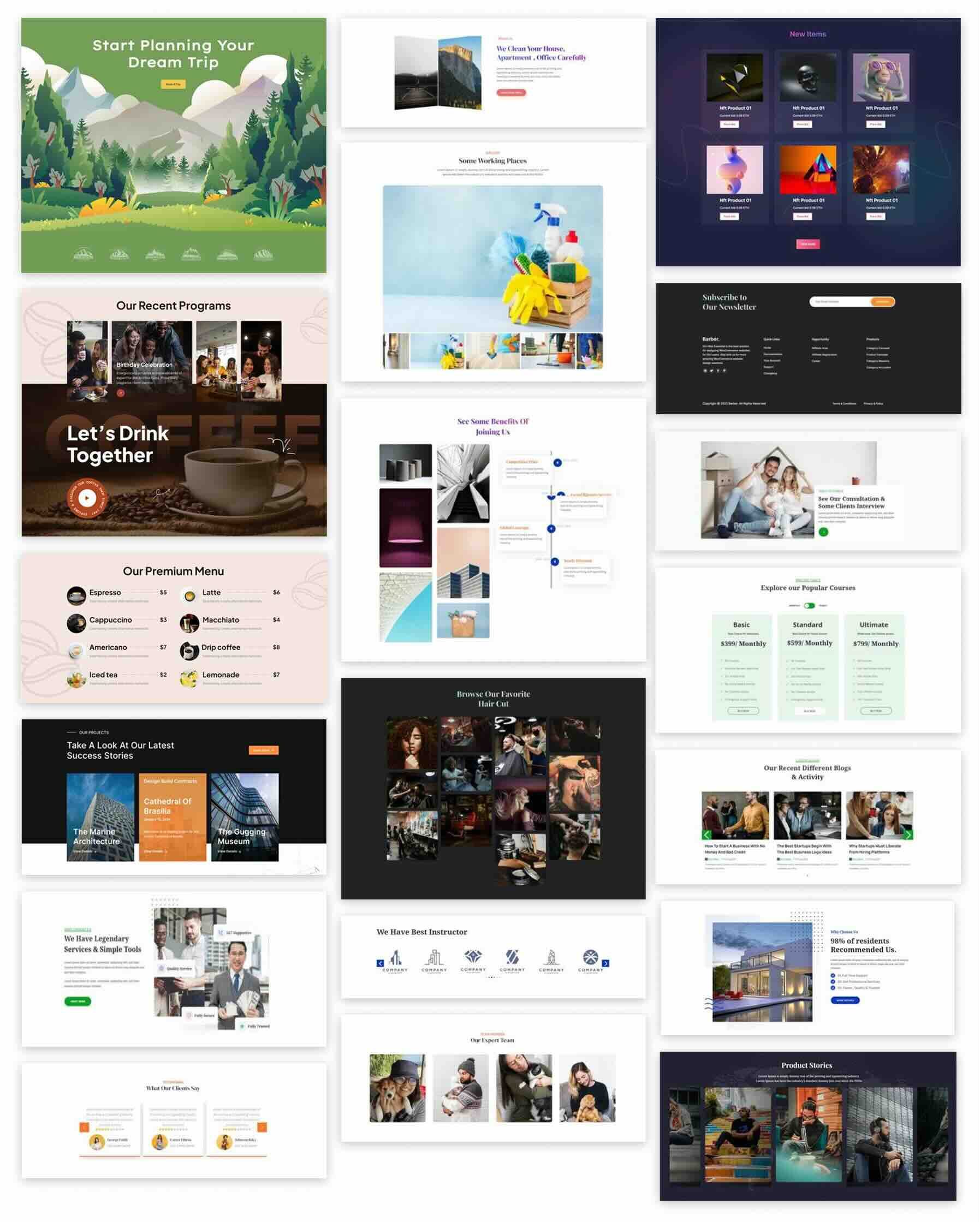 Divi Essential section layouts