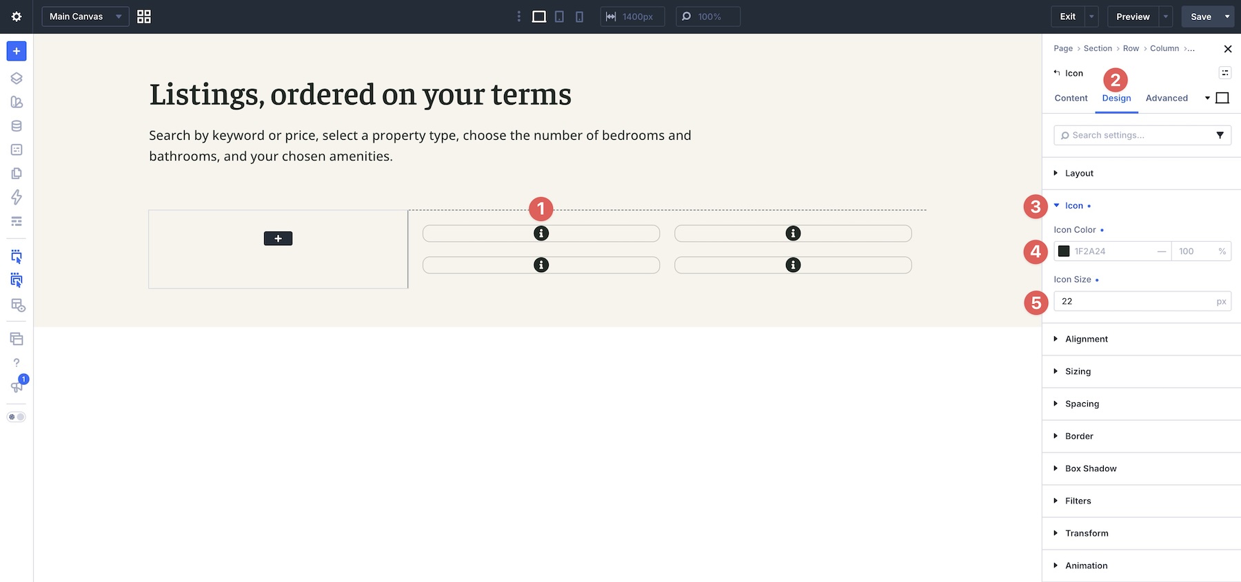 styling an icon module