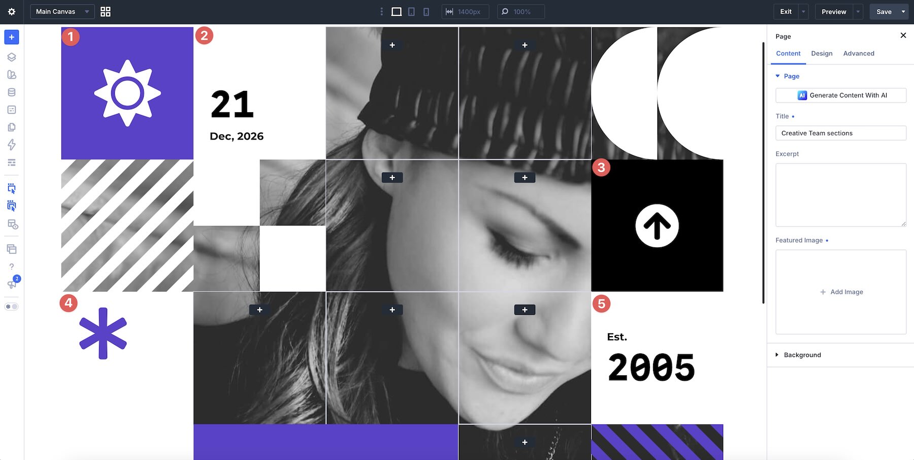 using contrasting colors in Divi 5