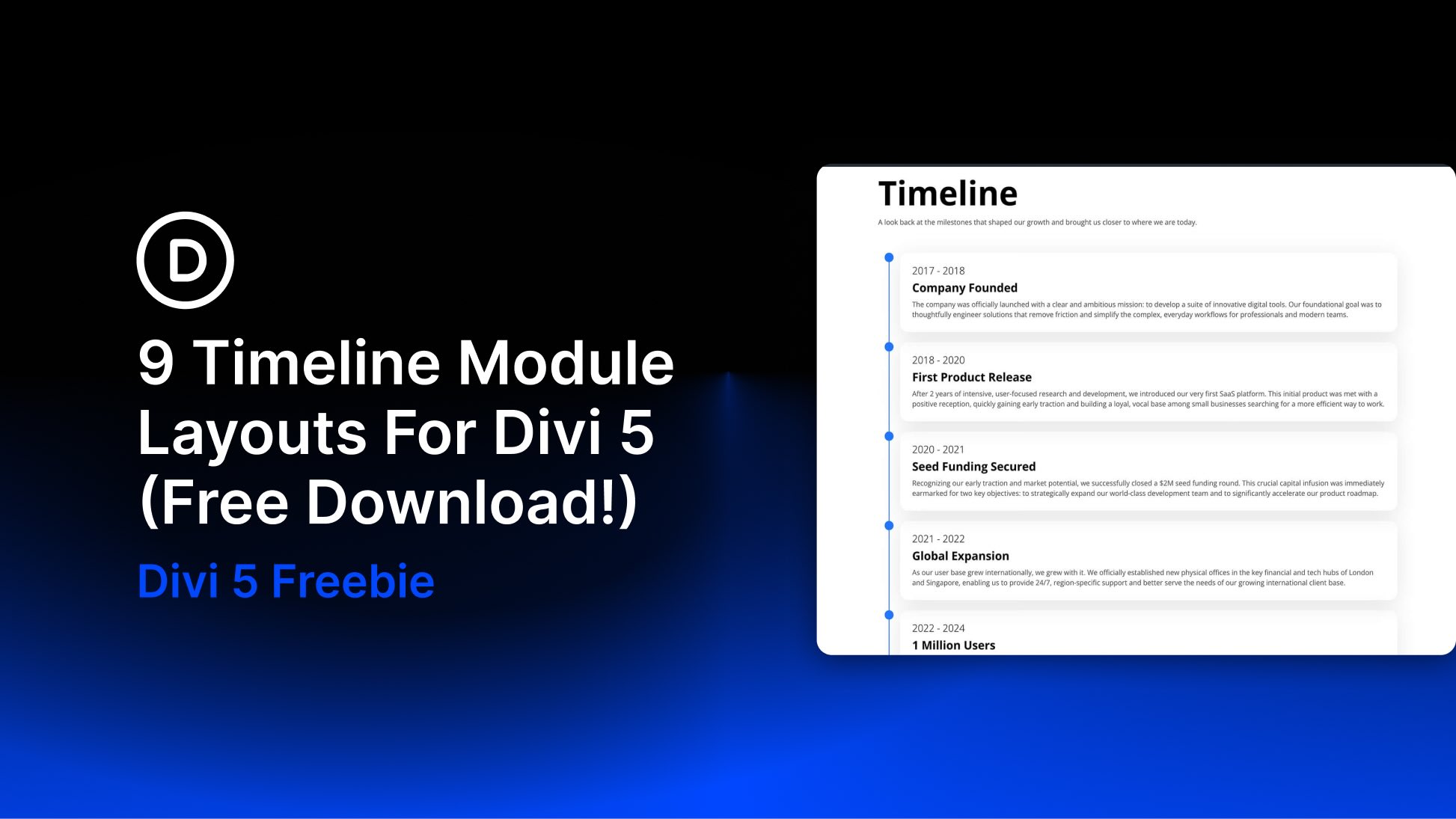 9 Timeline Module Layouts For Divi 5 (Free Download!)