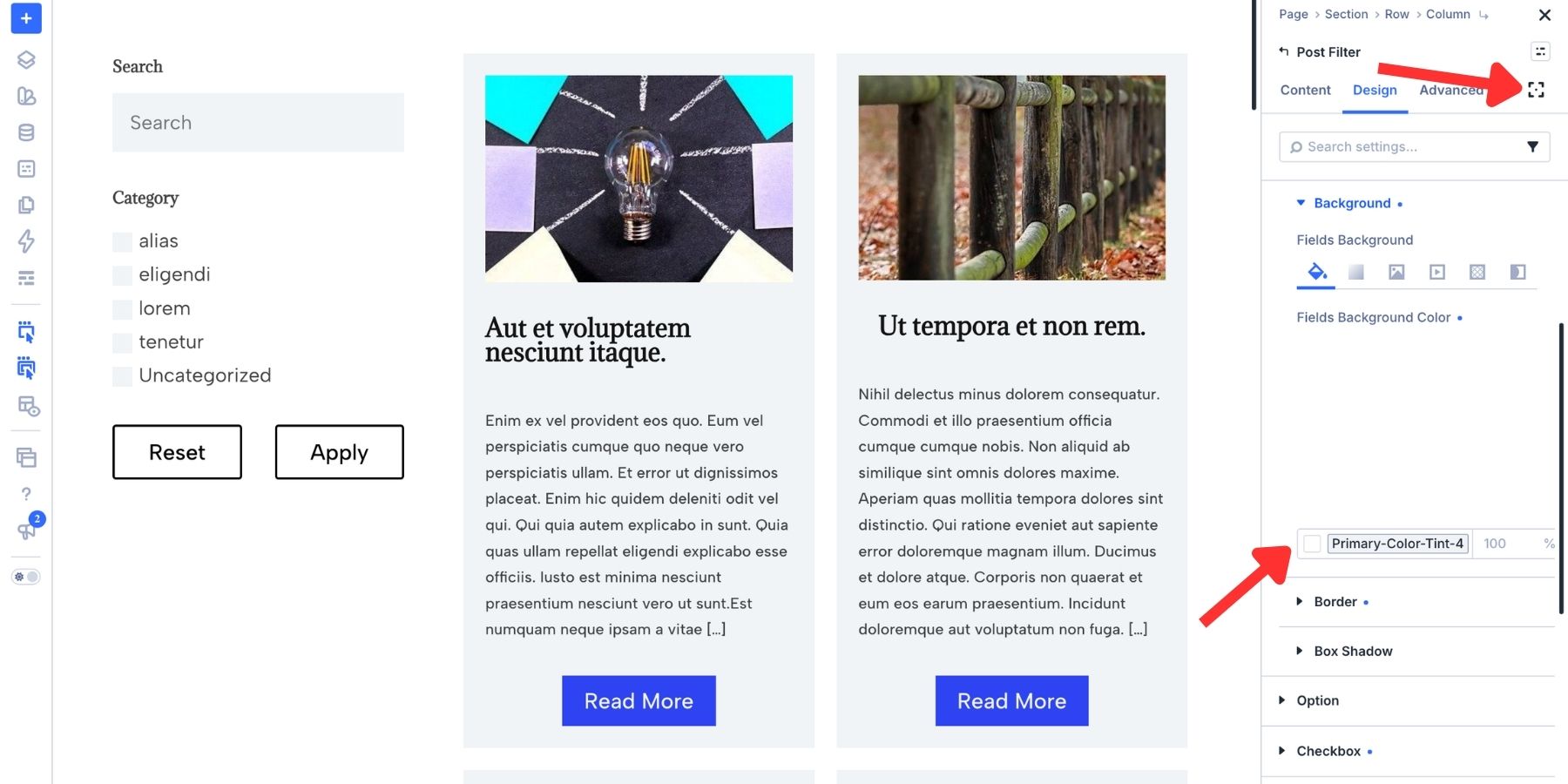Applying a different background color for the focused state in Divi 5