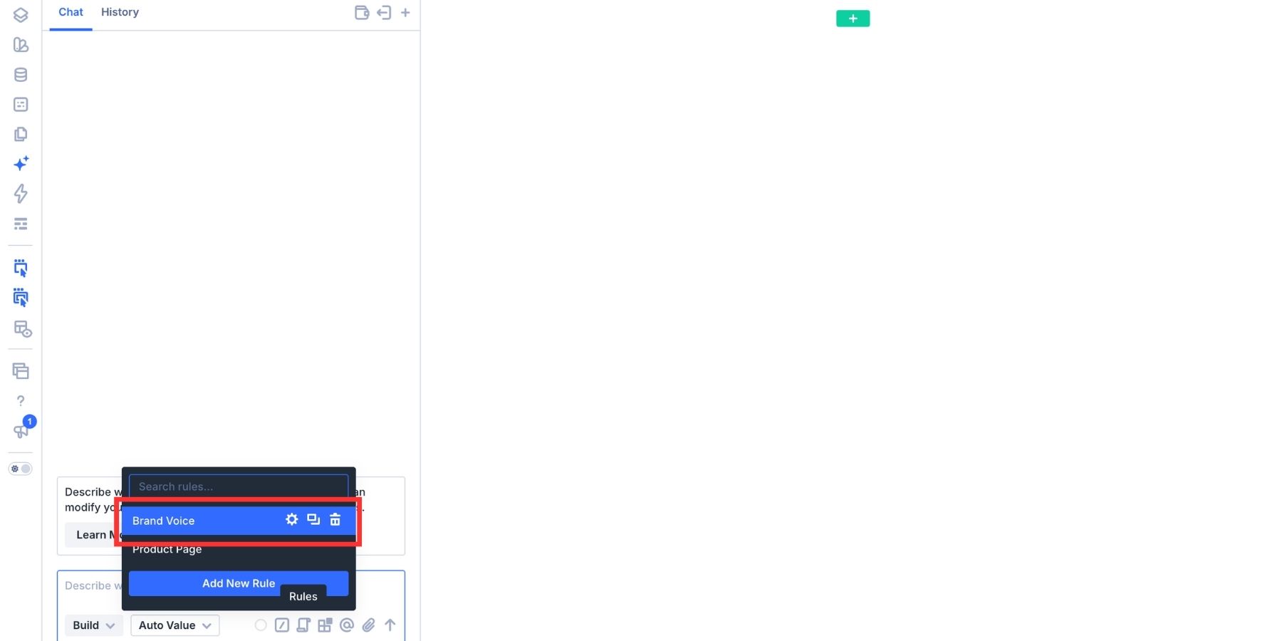 A screenshot of the options that reveal when hovered over an existing rule in the rules panel in Divi 5