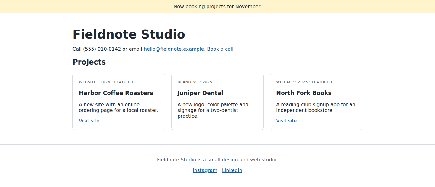Astro page template reading shared settings and project collection entries