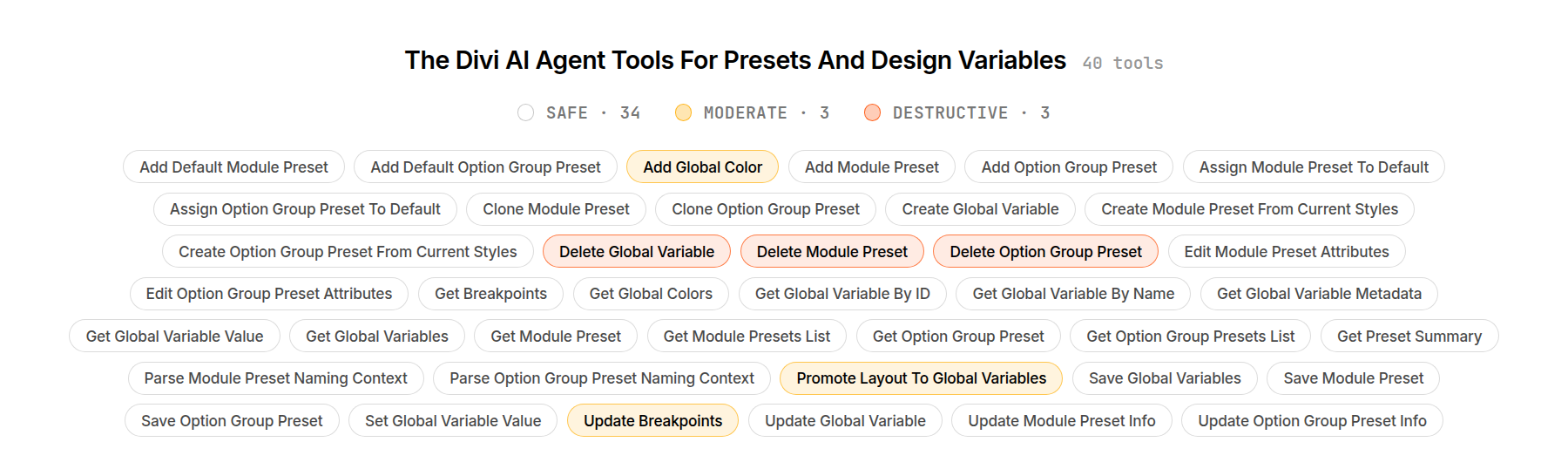 The Divi AI Agent Tools For Presets And Design Variables