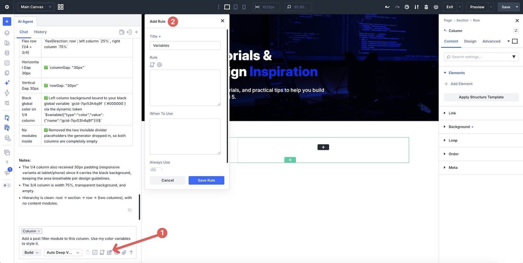 add rules to Divi AI