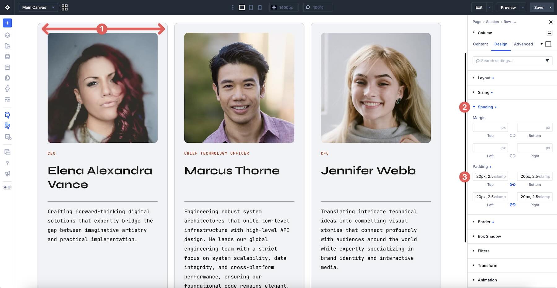 adding internal padding in Divi 5