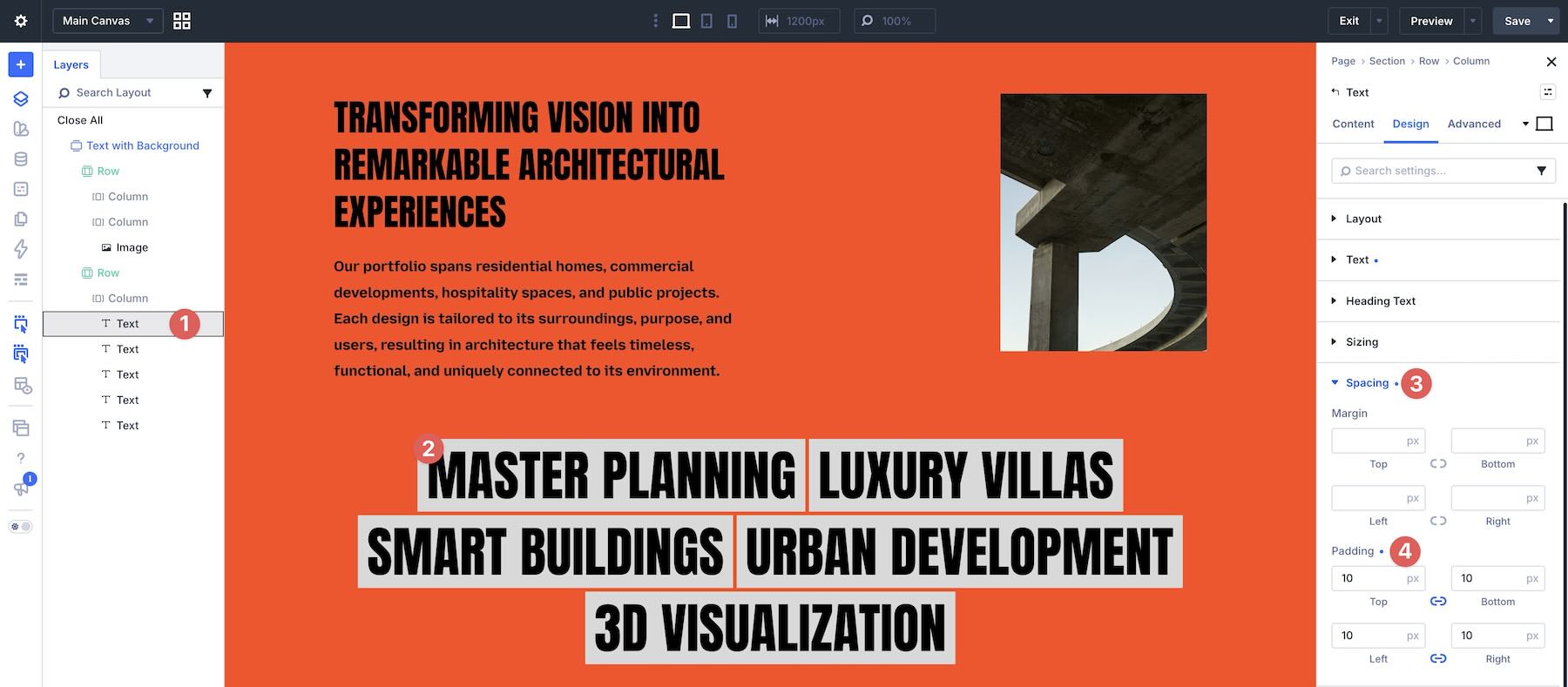 adust spacing in Divi 5