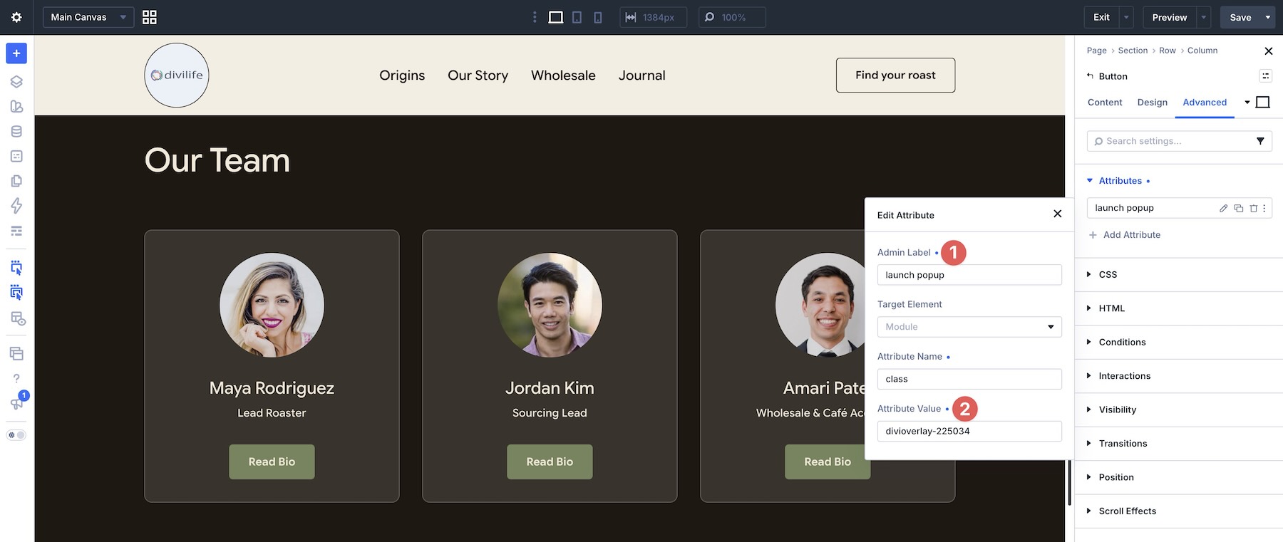 attaching the CSS class
