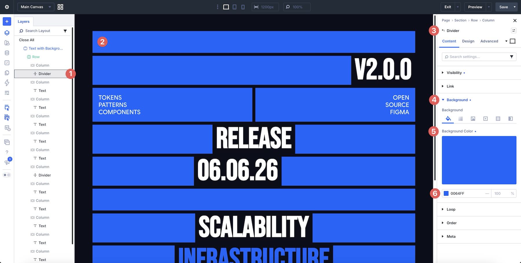 changing background colors in Divi 5