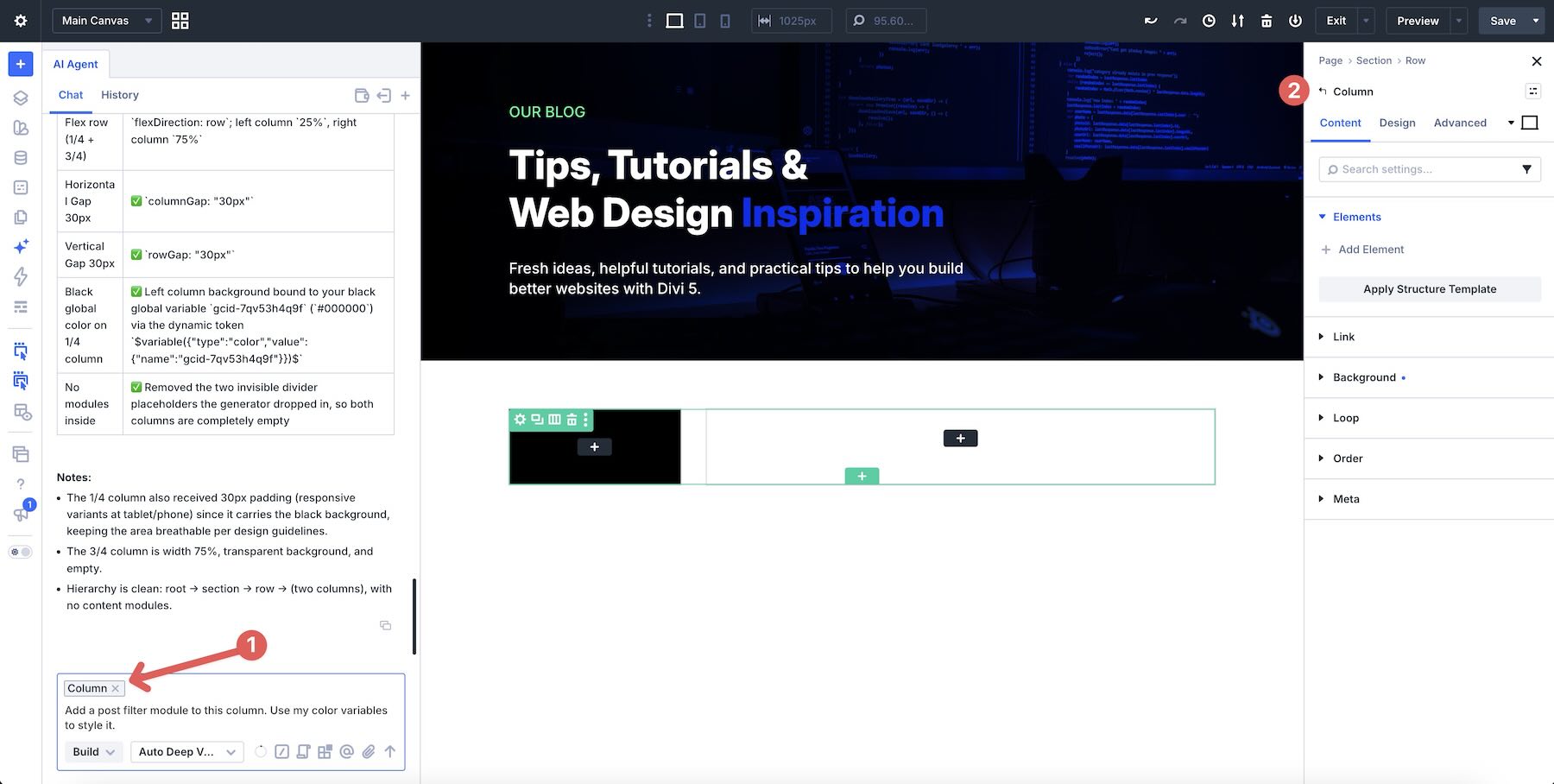 provide context with Divi AI