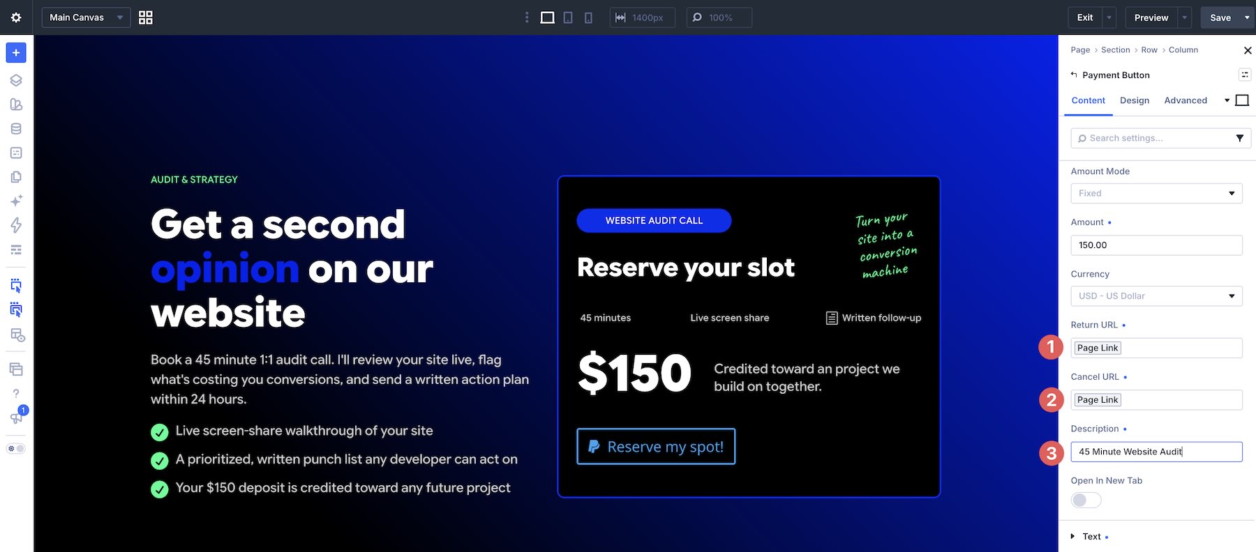 PayPal return and cancellation destinations