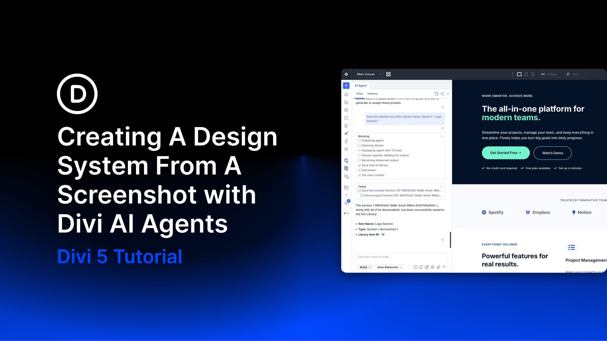 Creating A Design System From A Screenshot with Divi AI Agents