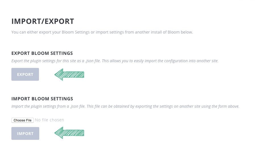 Comment importer et exporter le plugin Bloom Opt-In