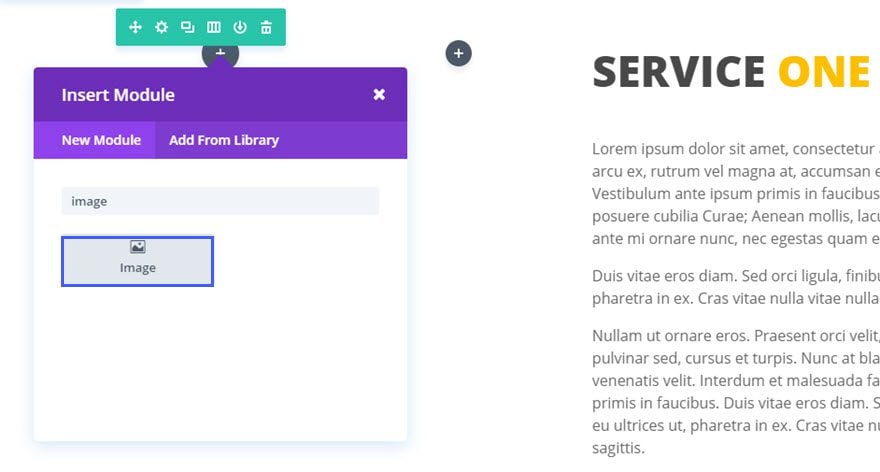 Módulo de imagem da Divi