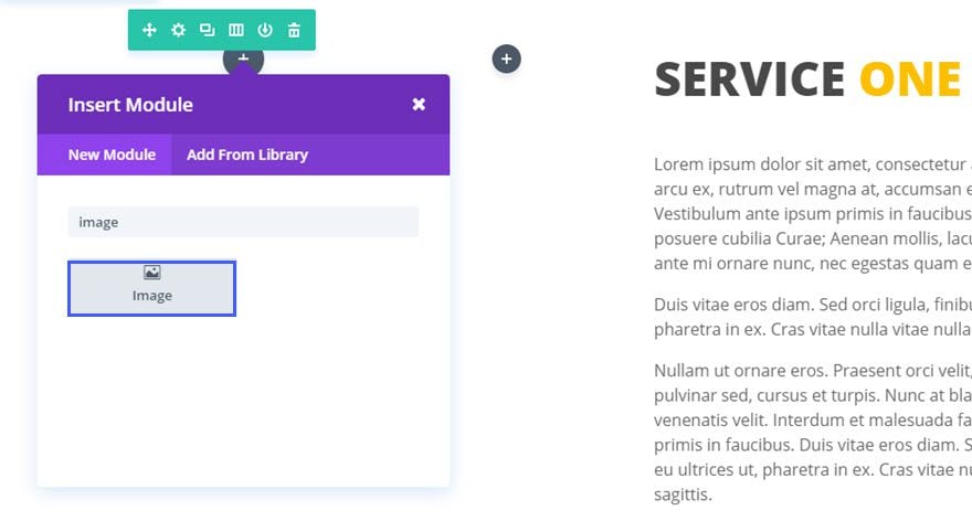 Le module d'image de Divi