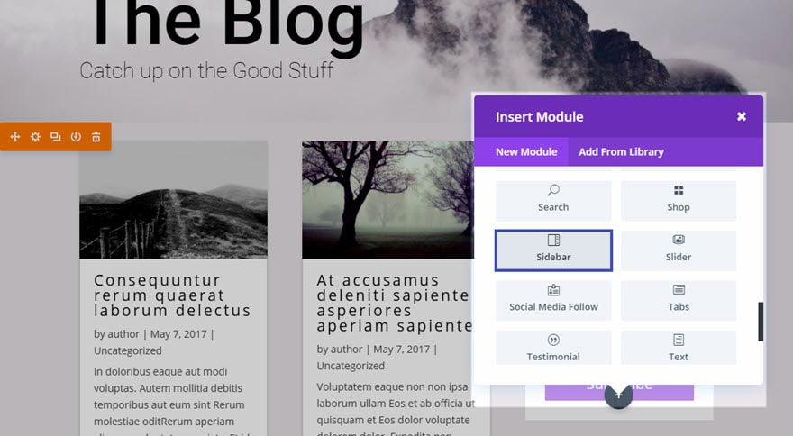 Le module de barre latérale de Divi