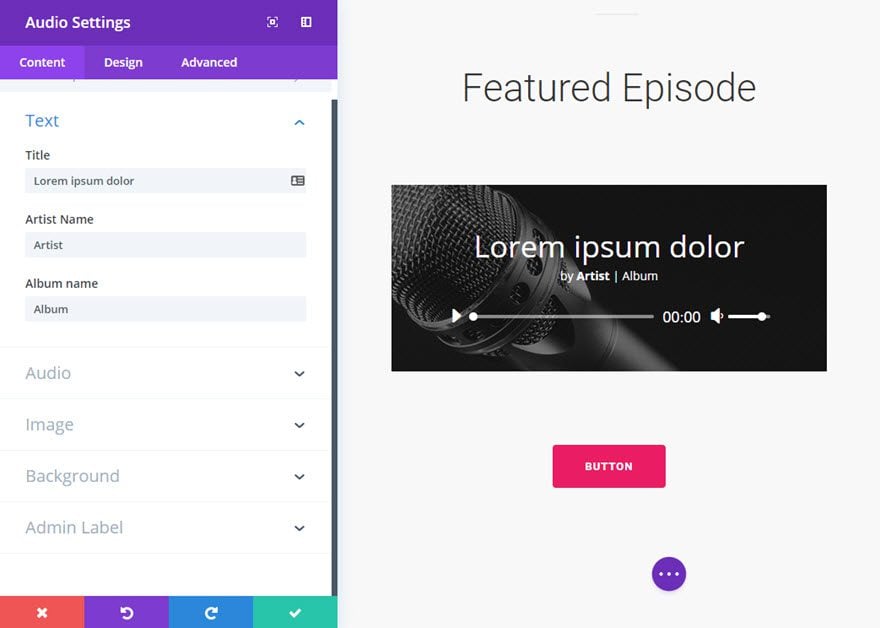 Le module audio de Divi 