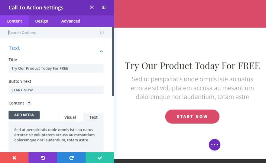 Integrar um apelo à ação no seu sítio com o módulo Divi