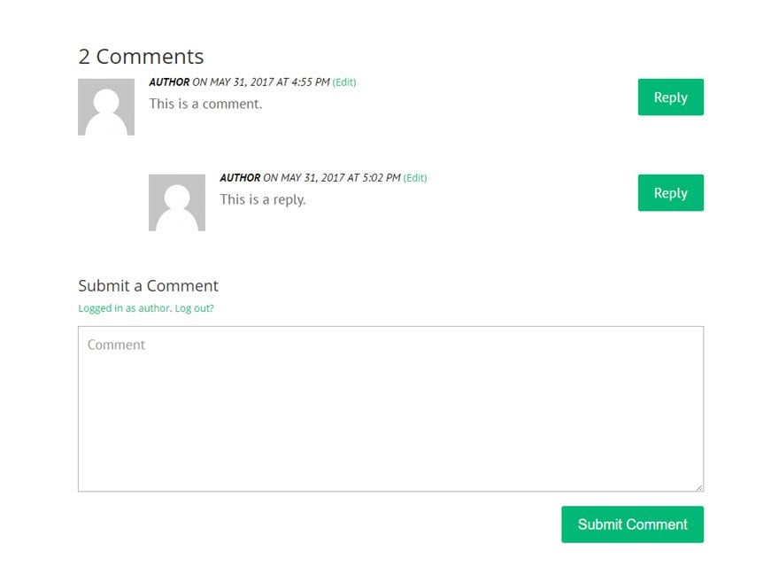 Módulo de comentários da Divi
