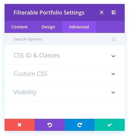 filterable portfolio module