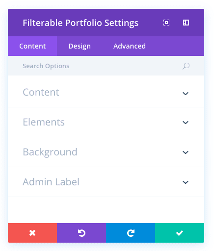 filterable portfolio module