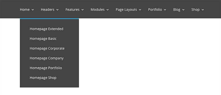 fullwidth menu module