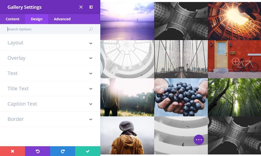 Módulo de galeria de imagens Divi