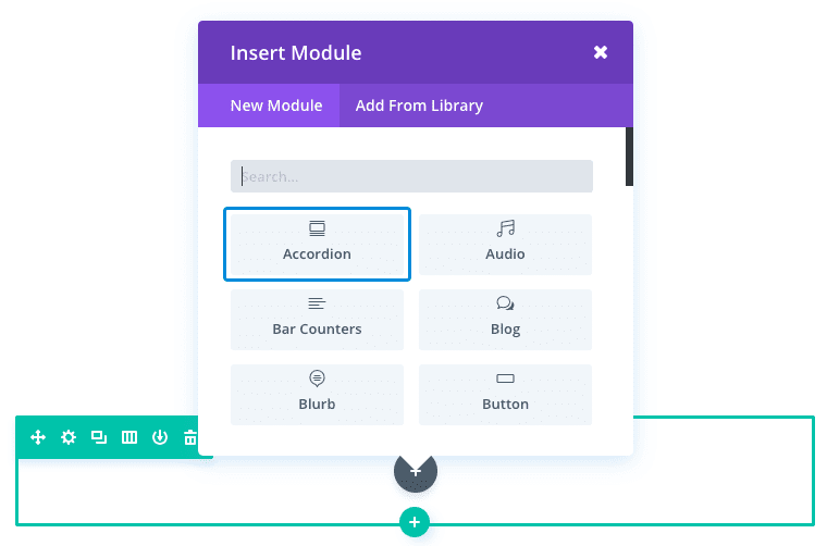 Le module d'accordéon de Divi