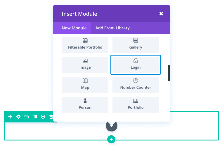 Le module connexion (Se connecter) de Divi