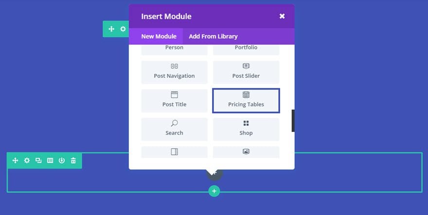 Le module de tableaux des tarifs de Divi