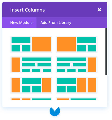 Aperçu de toutes les sections de Divi